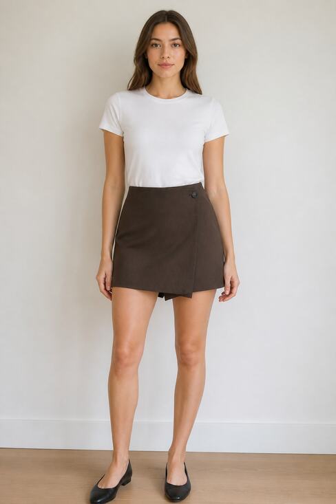 H&M Dresses & Skirts - H&M Brown Skort Size 6 Women's Skort with Button Detail